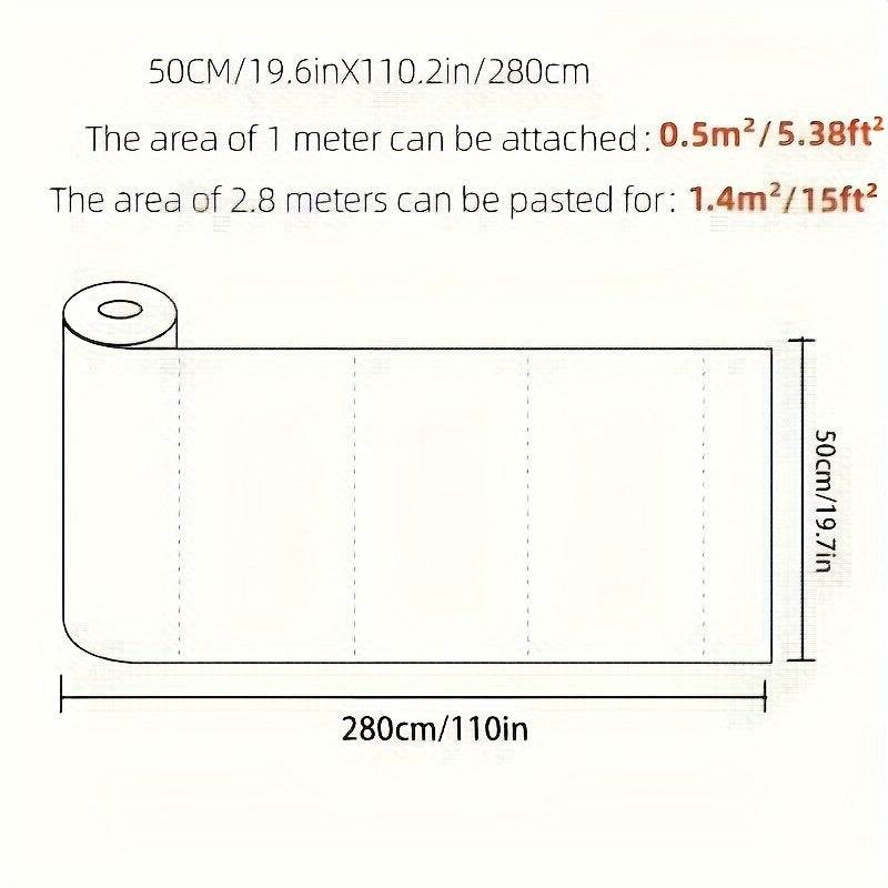 Carta da parati in vinile autoadesiva impermeabile 3D (280 cm x 50 cm per rotolo)