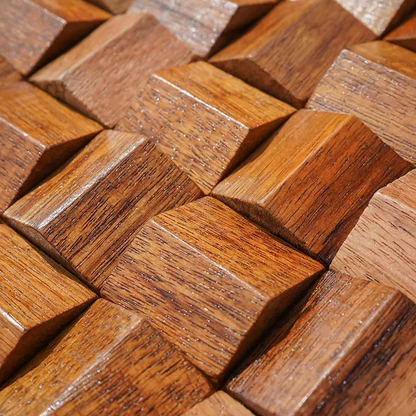 Pannello a mosaico 3D in legno massiccio Premium ✅(30 x 30 cm)