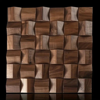 Pannello a mosaico 3D in legno massiccio Premium ✅(30 x 30 cm)
