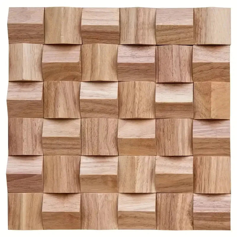 Pannello a mosaico 3D in legno massiccio Premium ✅(30 x 30 cm)
