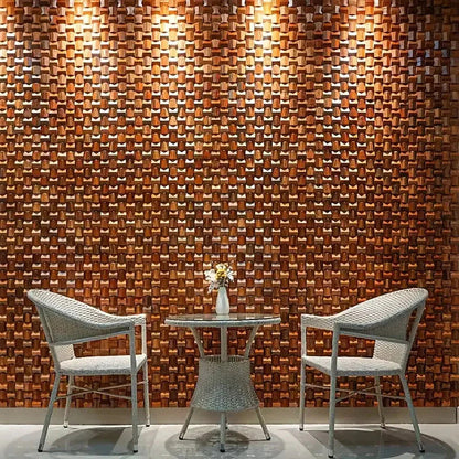 Pannello a mosaico 3D in legno massiccio Premium ✅(30 x 30 cm)