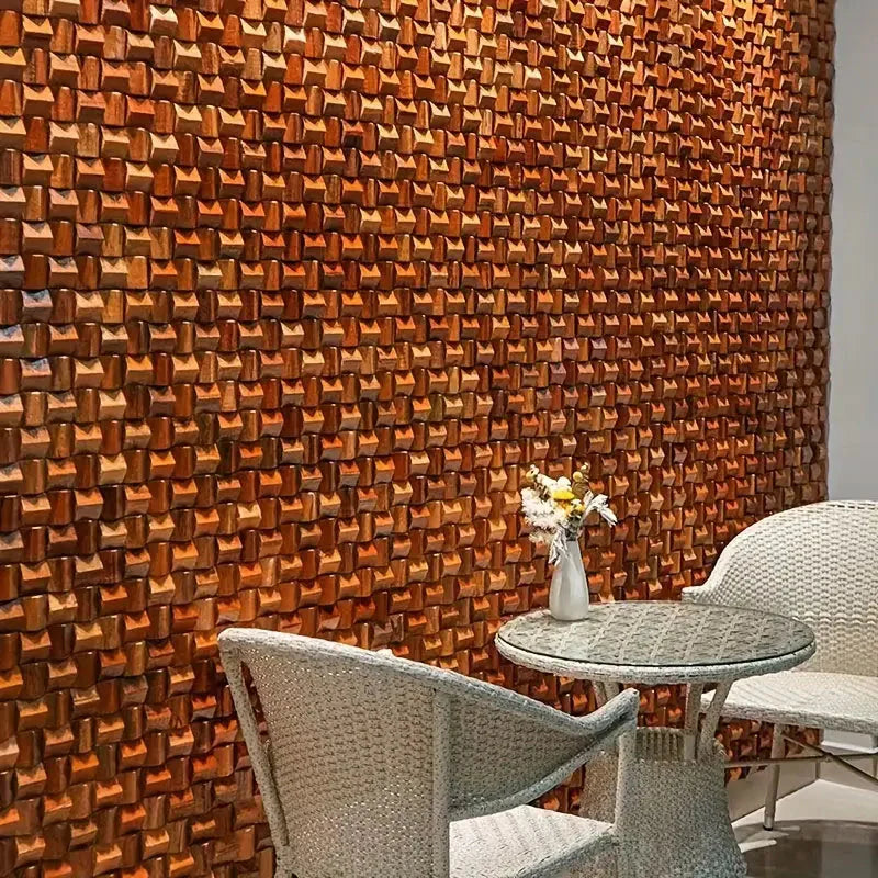 Pannello a mosaico 3D in legno massiccio Premium ✅(30 x 30 cm)