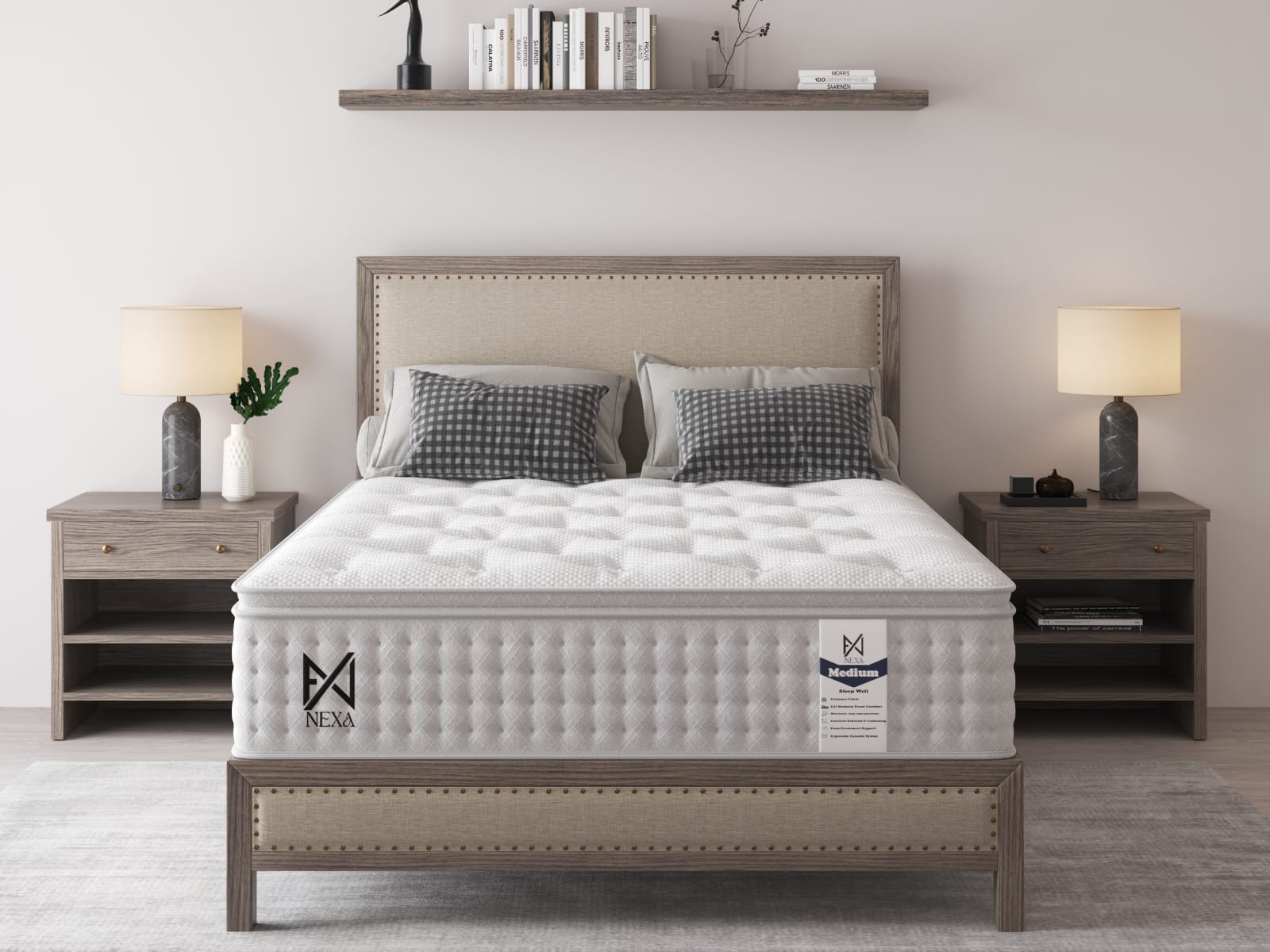 Materasso Lusso Pillow Top Nexus a Molle Insacchettate 1000 - Rigidità Media