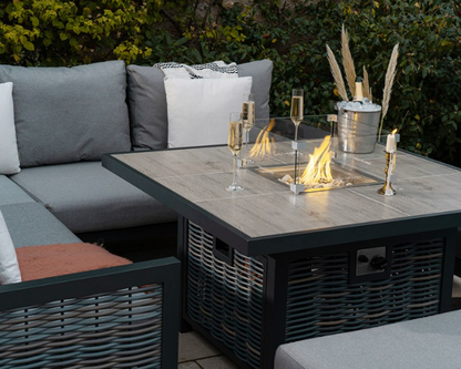 Divano ad angolo e panche da giardino Cambridge Rattan Firepit