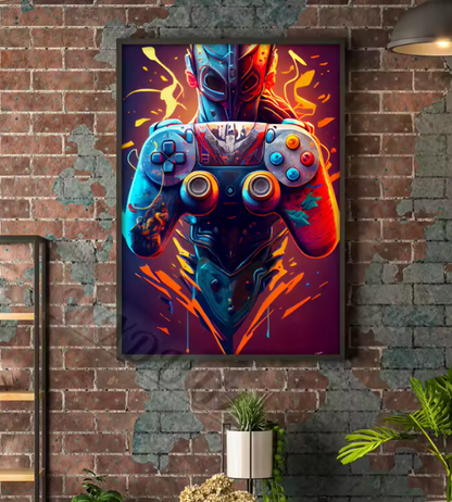 Quadri Premium - Neon Respawn: Collezione di Quadri Gamer (Disponibili in Diverse Misure)