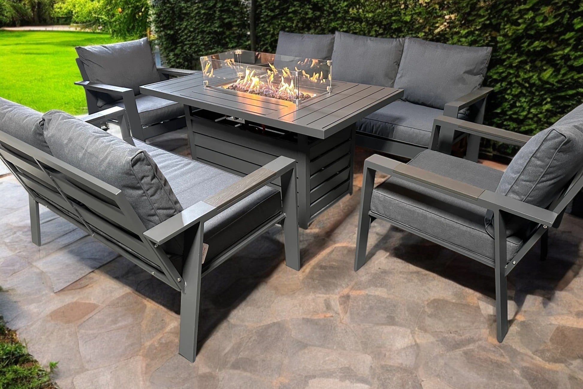 Set da Giardino Oxford Luxury 3+2+1+1 con Tavolo Brazier