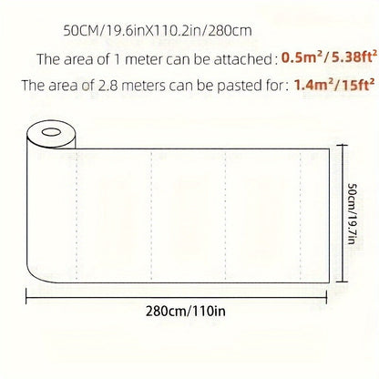 Carta da parati in vinile autoadesiva impermeabile 3D (280 cm x 50 cm per rotolo)